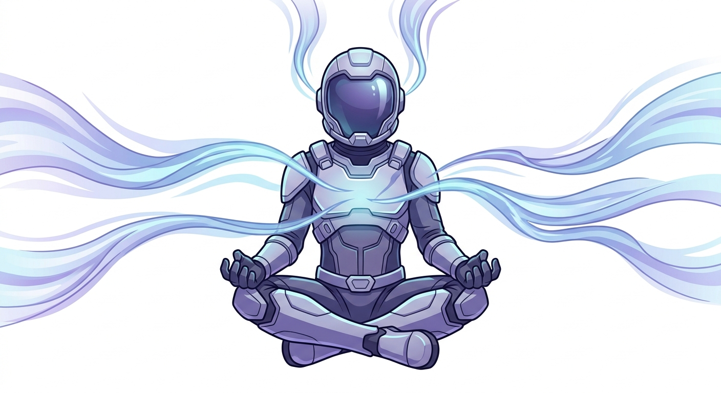 Sign In: Meditating spaceperson with energy glow